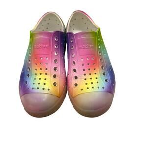 Native Kids Jefferson Sugarlite Shoes Translucent/Rainbow Blur Toddler Size 12